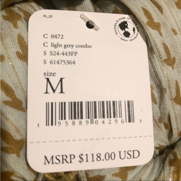 Free People Midnight Dance Print Maxi Dress In Gray Combo. NWT! Sz M - Picture 12 of 14